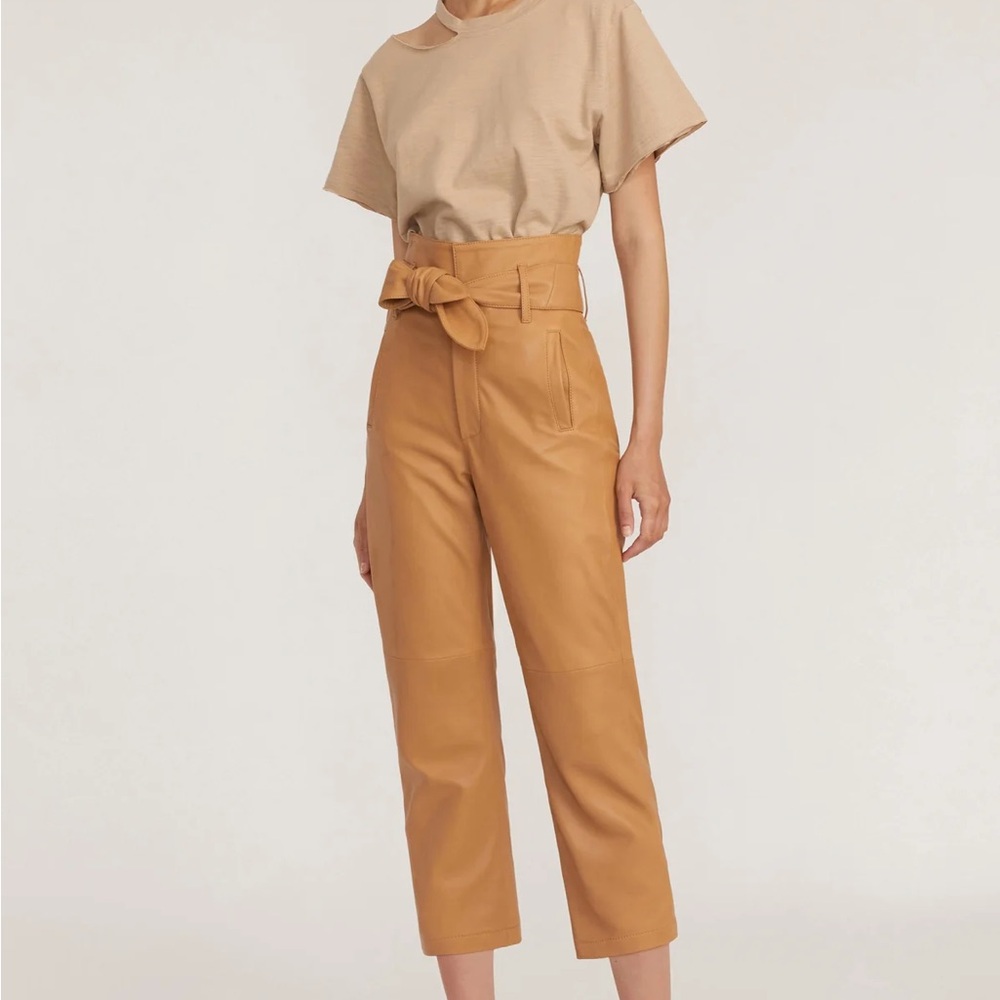 BRENNAN LEATHER PANT IN FAWN 2